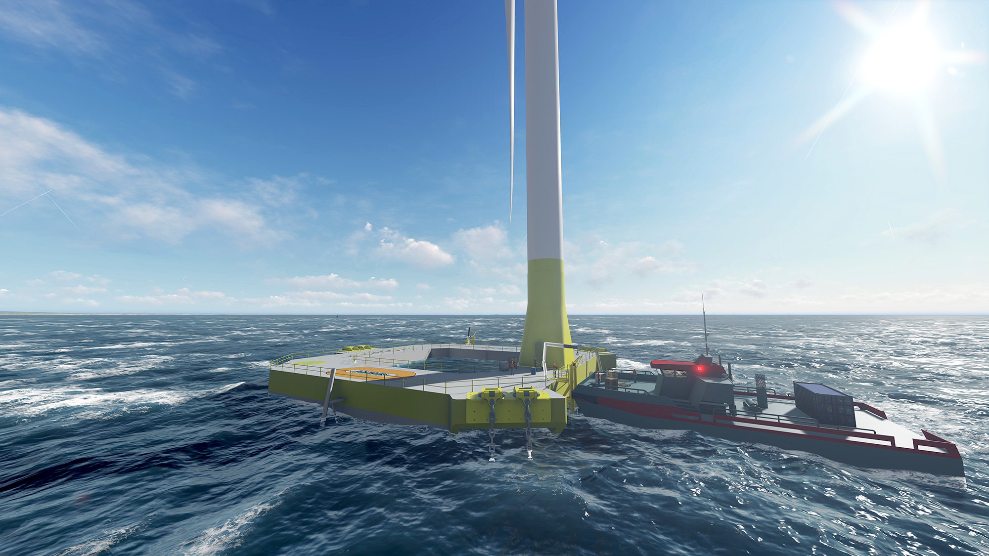 Total s'invite dans le projet éolien maritime Eolmed. © Qair