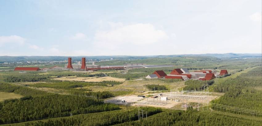 Vision du site de Boden, où doit être construit l'aciérie verte d'ici fin 2025. © H2 Green Steel