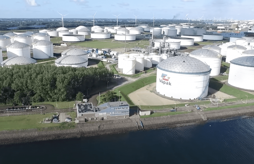 Le terminal de Vopak, situé dans l'espace Botlek du port de Rotterdam. ©Vopak