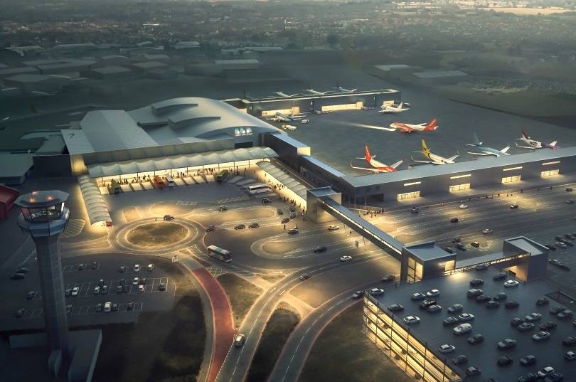 Vue aérienne du London Luton Airport