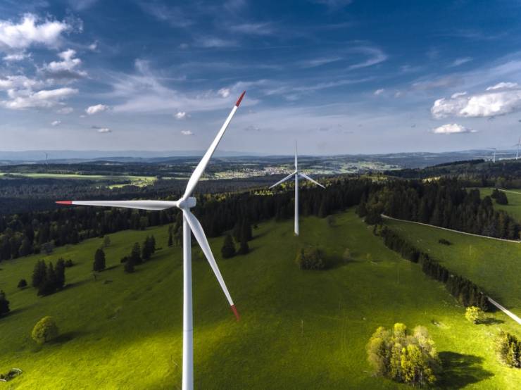 Une éolienne détenue par Conquest. © Julia Wimmerlin