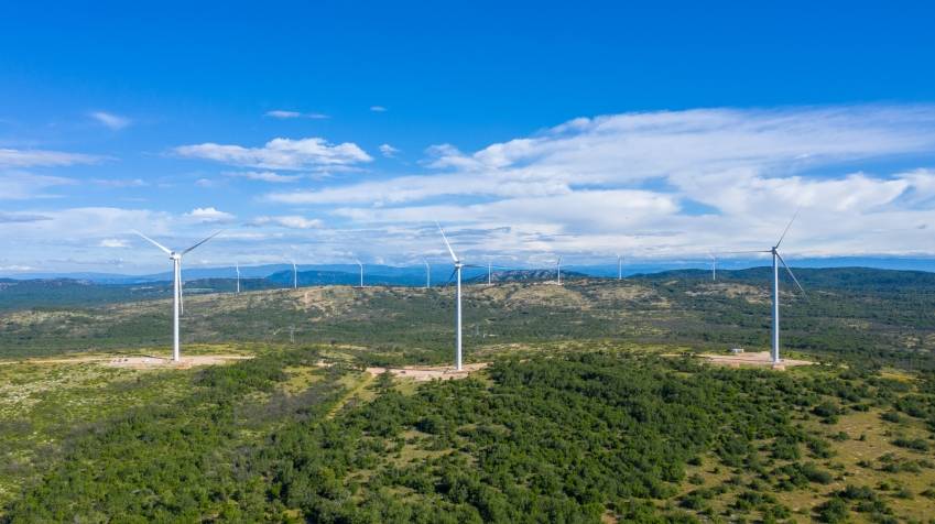 Le parc éolien d'Artigues-Ollières, développé par JC Mont-Fort. © JC Mont-Fort