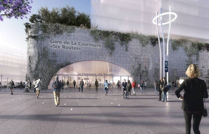 Le “Mobi Prêt“ a officiellement été signé lors d’une visite du chantier de la future gare de la Courneuve – Six Routes. © SGP