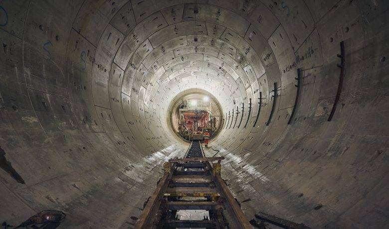 Vue du tunnel Thames Tideway lors de sa construction