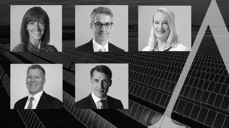 Mélanie Biessy, Stéphane Ikfer, Angelika Schöchlin, Kevin Genieser et Simon Söder sont promus managing partners au sein du fonds coté. © Antin Infrastructure Partners. 