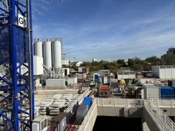 Le site de construction du tunnel de la future ligne 15 du metro du Grand Paris Express.&nbsp;