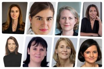 De gauche à droite, de haut en bas : Marta Perez (Allianz Global Investors); Morgane Honikman (Omnes Capital); Stéphanie Passet (BNP Paribas AM); Minal Patel (Schroders Capital); Laure Rosenblieh (Hogan Lovells); Christine Le Bihan-Graf (De Pardieu); Christine Duboÿs (Aberdeen); Aurore-Emmanuelle Rubio (CMS Francis Lefebvre).