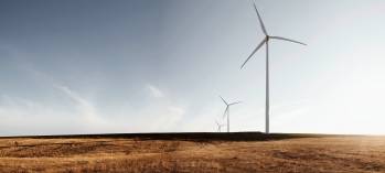 Vue d'un parc éolien.