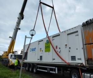 Chantier en cours sur le site de Vinay en Isère pour le compte de Gaz Electricité de Grenoble. ©Entech