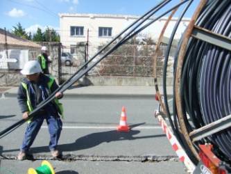 Déploiement de la fibre par ADTIM. 