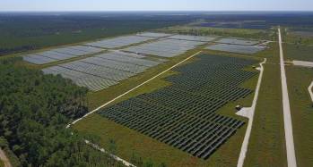 La centrale au sol d'Amarenco d'une capacité de 12 MWc, en Gironde. 